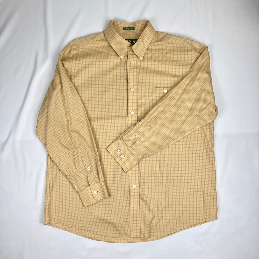 Orvis Yellow Windowpane Long Sleeve Shirt XL